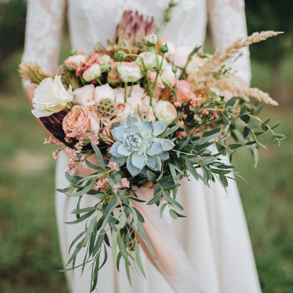 curbside travel wedding bouquet