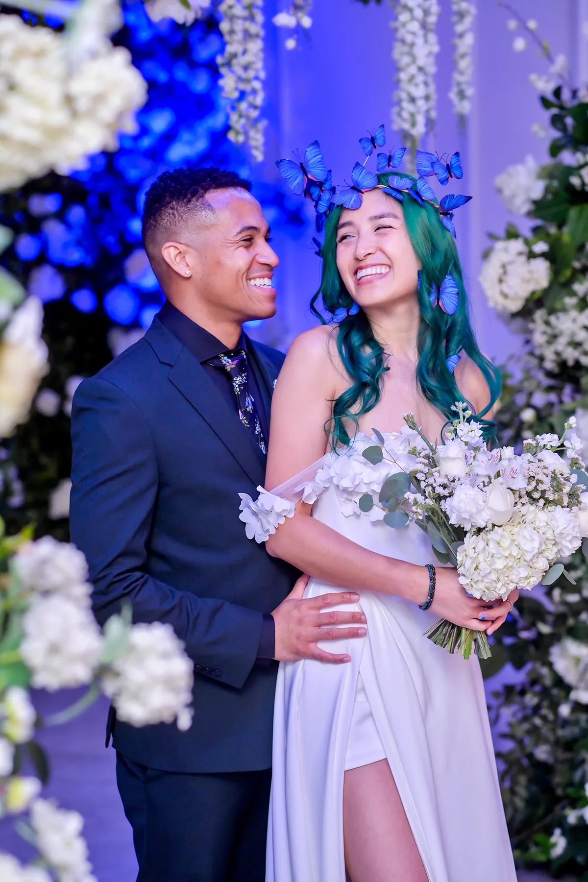 albertson wedding chapel cobalt blue lighting