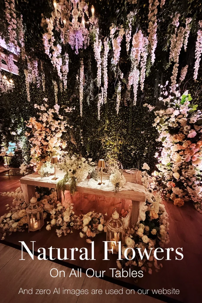 natural flowers are used at albertson wedding chapel