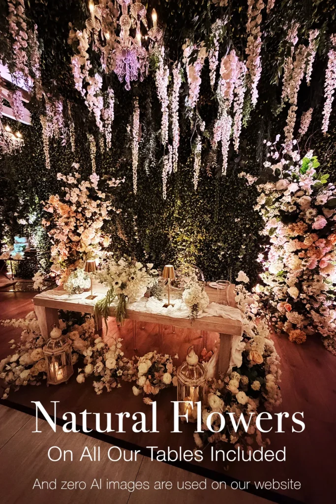 natural flowers are used at albertson wedding chapel