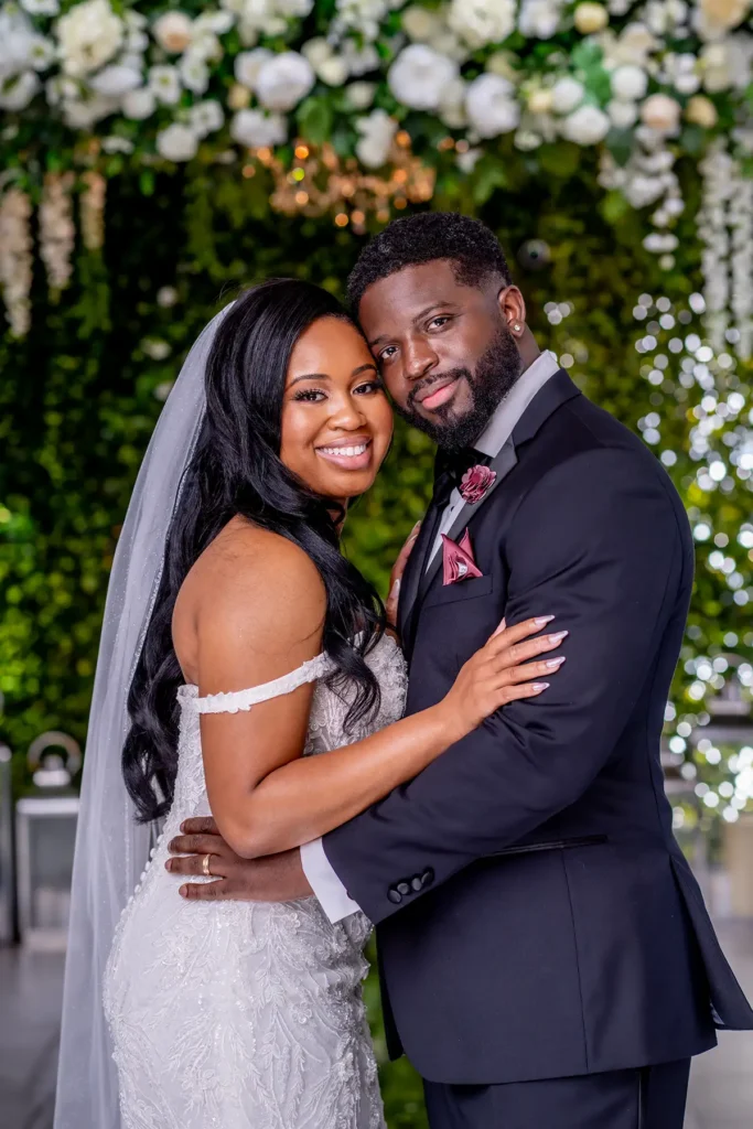 Portrait of a couple that just got married at Albertson Wedding Chapel in Los Angeles. They are a good looking couple.