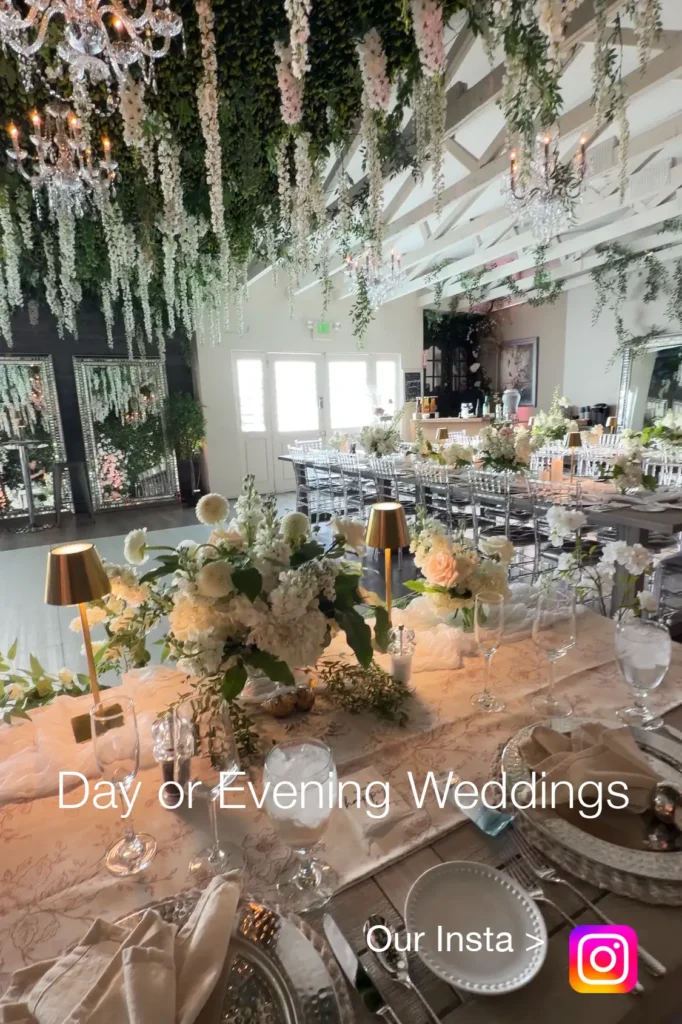 Albertson Wedding Chapel's Instagram link shows more samples of day or evening weddings