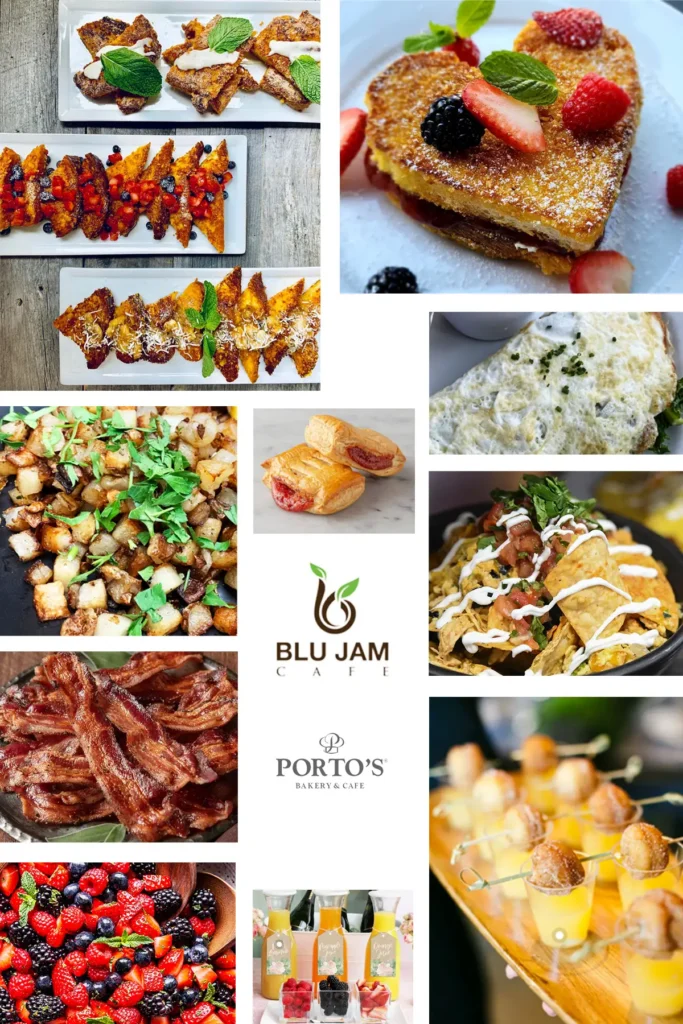 Blu jam brunch wedding catering samples at Albertson Wedding Chapel in LA